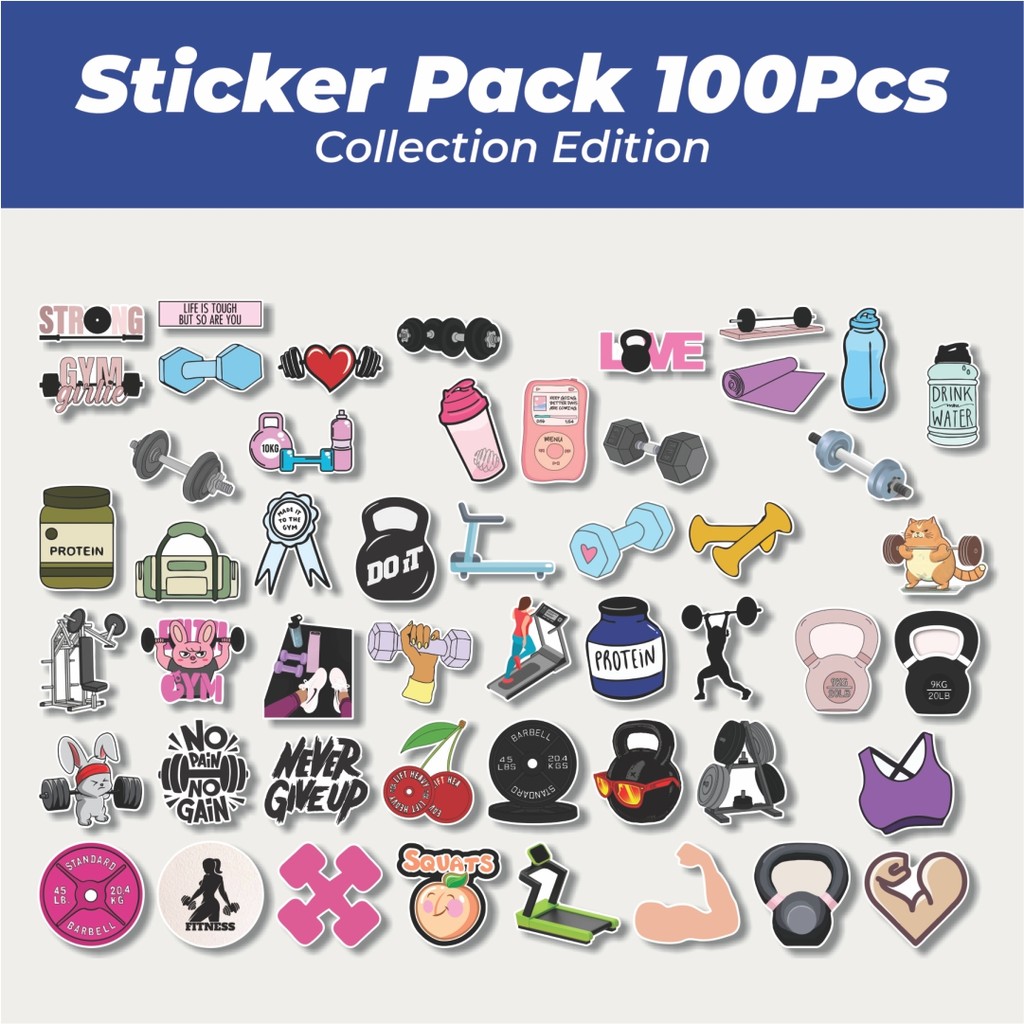 

Hot Stiker Gym And Fitness Lucu Anti Air Stikers Berperekat Waterproof Sticker Decal Buat Motor Helm Buku Journal Koper Casing HP Laptop Botol Minum