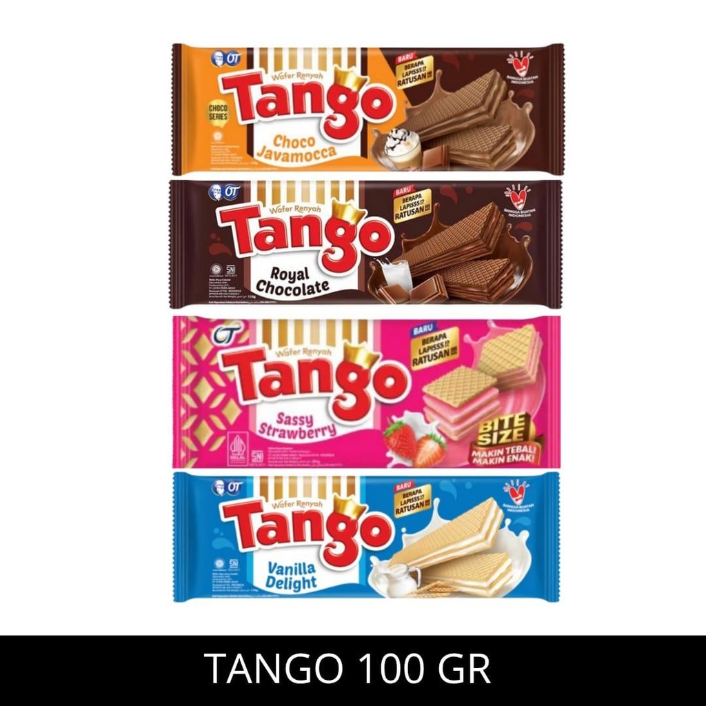 

Tango Wafer 100 gr - Pilihan Rasa Choco Javasoca, Royal Chocolate, Sassy Strawberry, dan Vanilla Delight