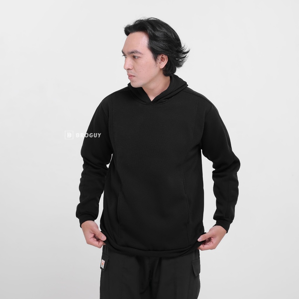 TERBARU BROGUY HOODIE PRIA WANITA UNISEX FLEECE - STONE