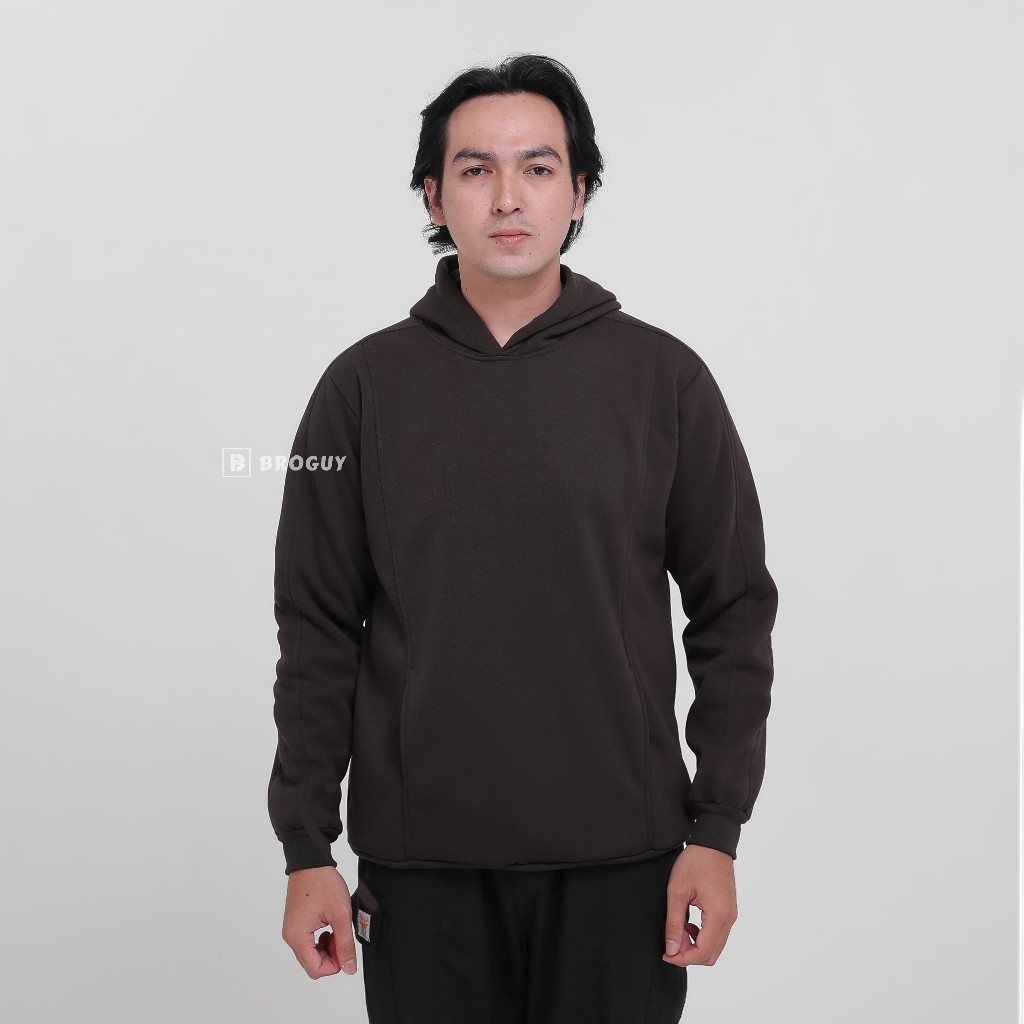 TERBARU BROGUY Hoodie Pria Wanita Unisex Fleece - Stone