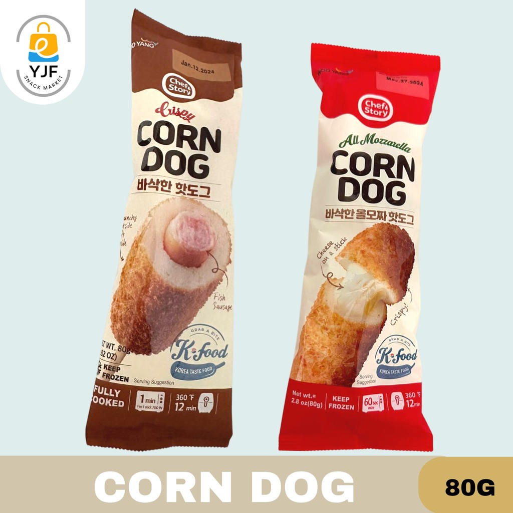 

Wooyang Corndog Mozzarella / Corn Dog Cheese Mozzarella / Corn Dog Sosis Ikan 80g [1 Pcs]