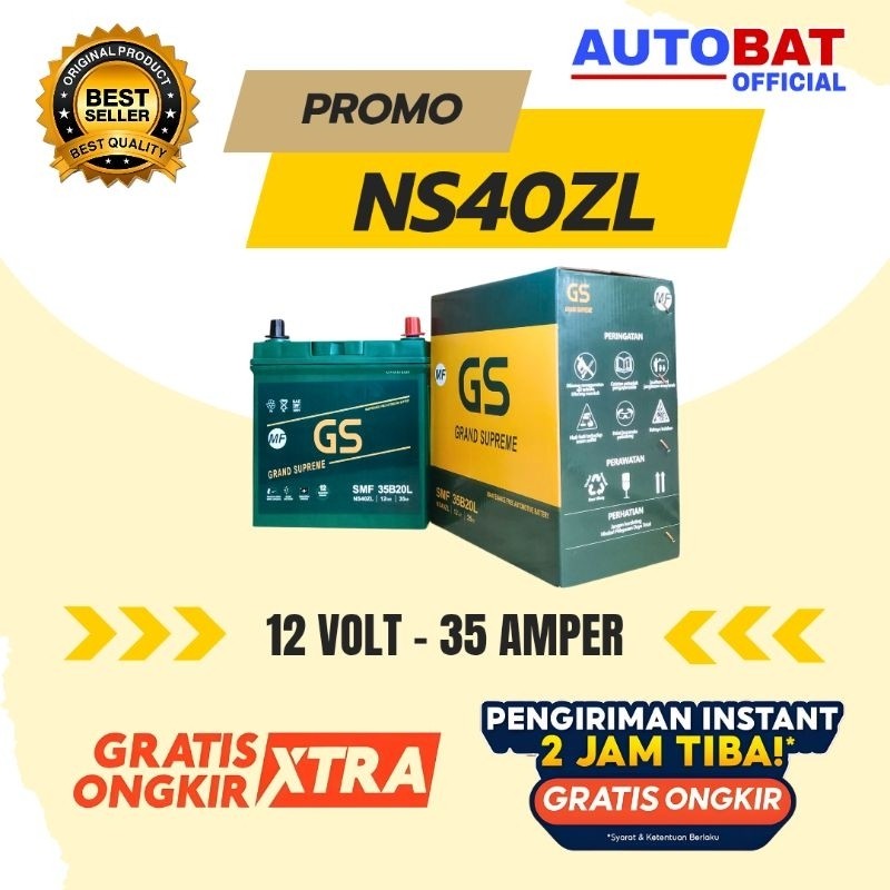 DRIVEONE AKI MOBIL GS GRAND SUPREME NS40ZL. AGYA.AYLA.SIGRA.BRIO.FREED