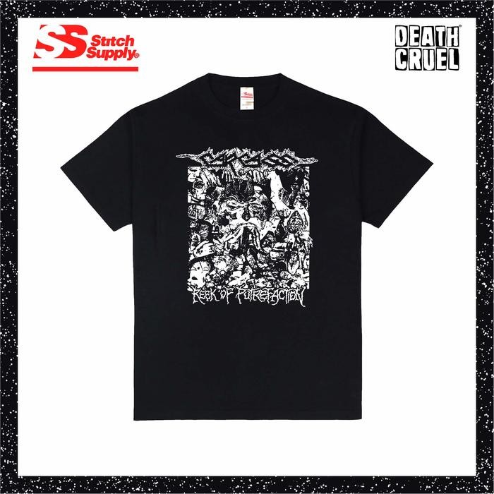 (COD) CARCASS - Reek Of Putrefaction T-shirt Kaos Baju Band Cotton Stitch Supply Heavy Tshirt Katun 