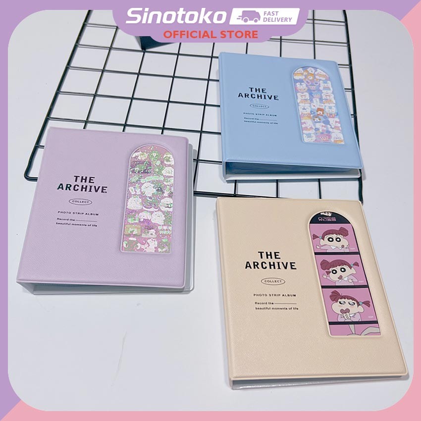Buku Album Fotostrip Retro 4 Grid – Desain Kulit PU Tahan Lama, Ukuran Postcard untuk Polaroid & Ins