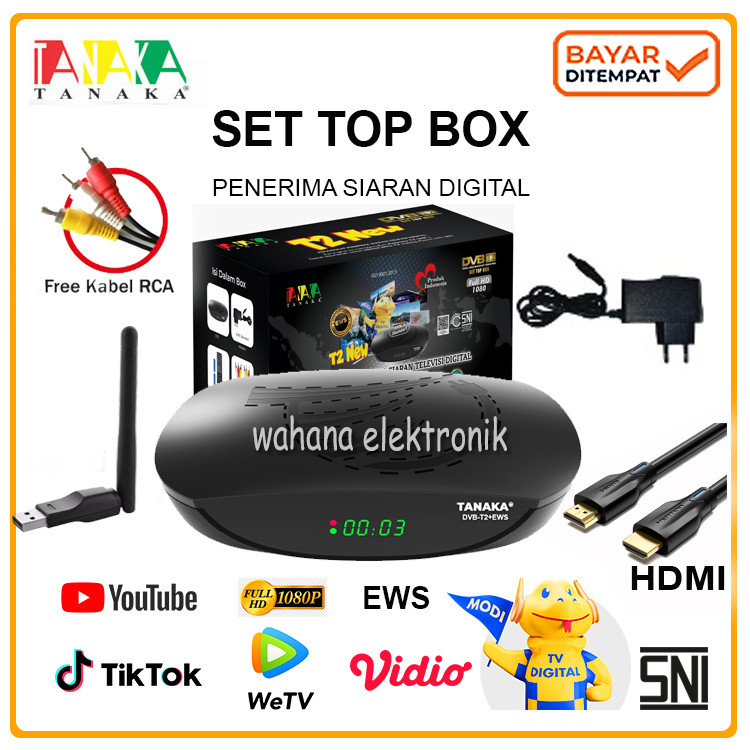 NEW Receiver Tv Set Top Box TANAKA DVB T2 Siaran Digital Suport Wifi Dongle Versi TerbaruPREMIUM