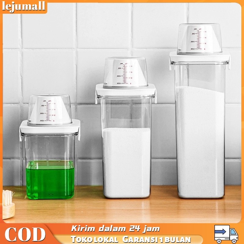 Tempat Detergen Bubuk Botol Sabun Cair Botol Detergen Cair Laundry Toples Kedap Udara  Wadah Serbagu