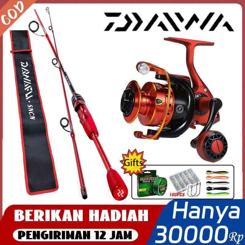 kuninglangsat488 【Beli1Dapat6 PaketLengkap】 DAIWA Joran Pancing Set 20Kg - Reel Pancing Kuat & Murah