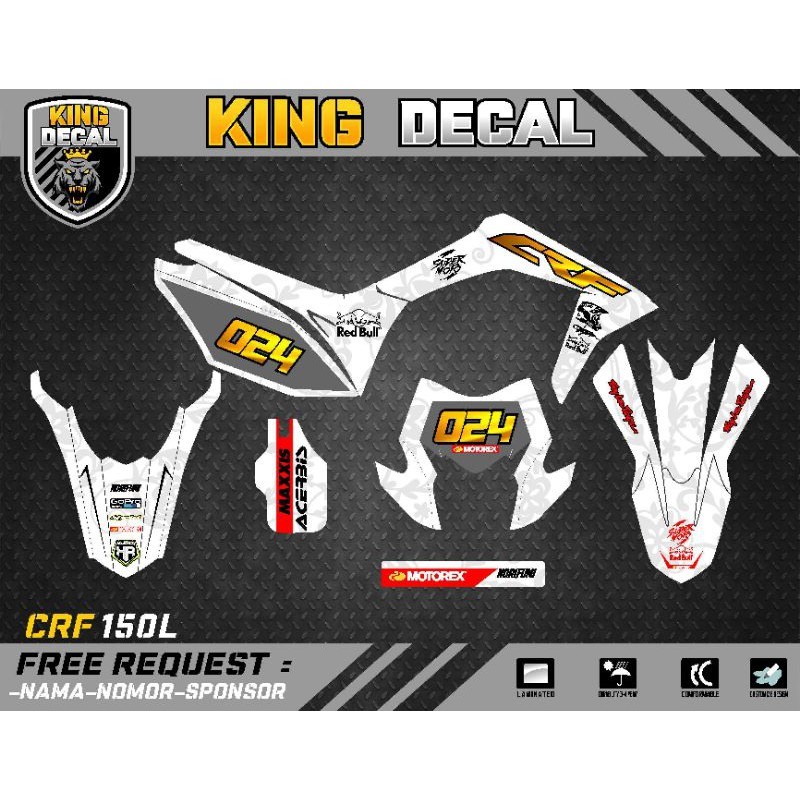 DEKAL / DECAL   CRF 150L PUTIH FULL BODY