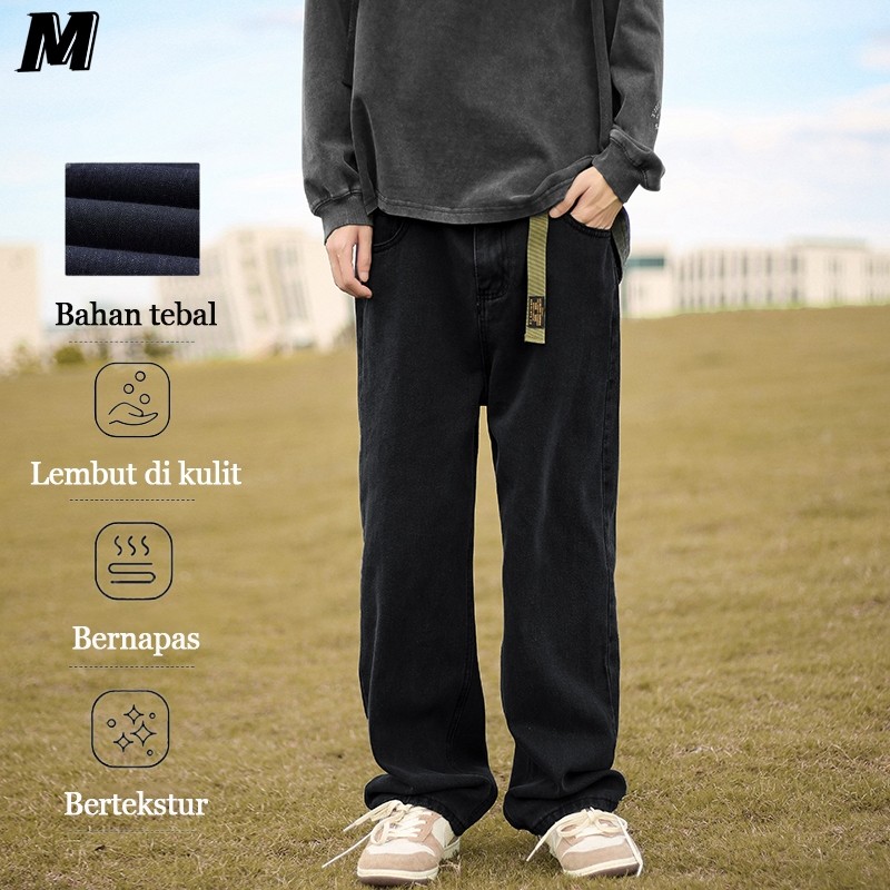MYA Celana jeans pria celana kulot pria celana jeans hitam  Terbaru
