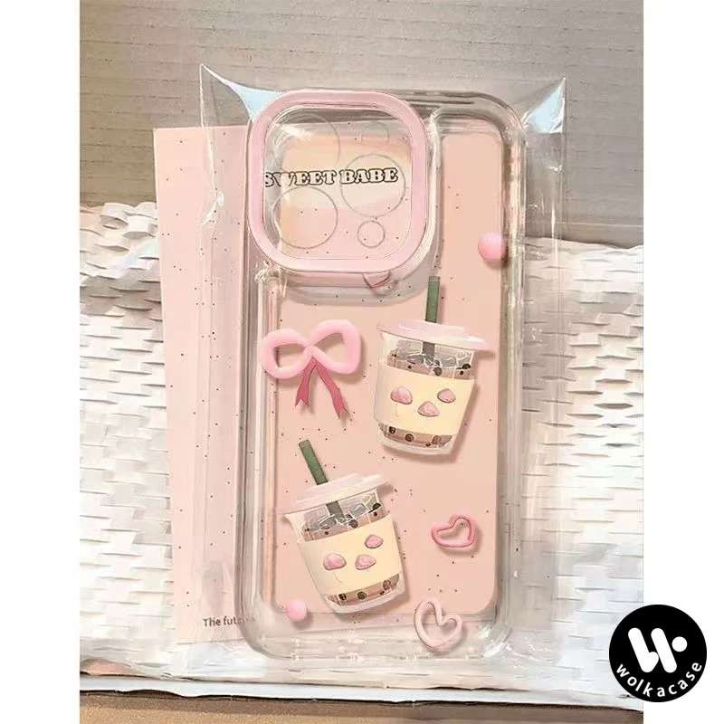 Casing Lembut Pola Teh Susu Manis dan Indah Kompatibel Untuk Samsung A05s A06 A56 A35 A16 A36 A55 A5