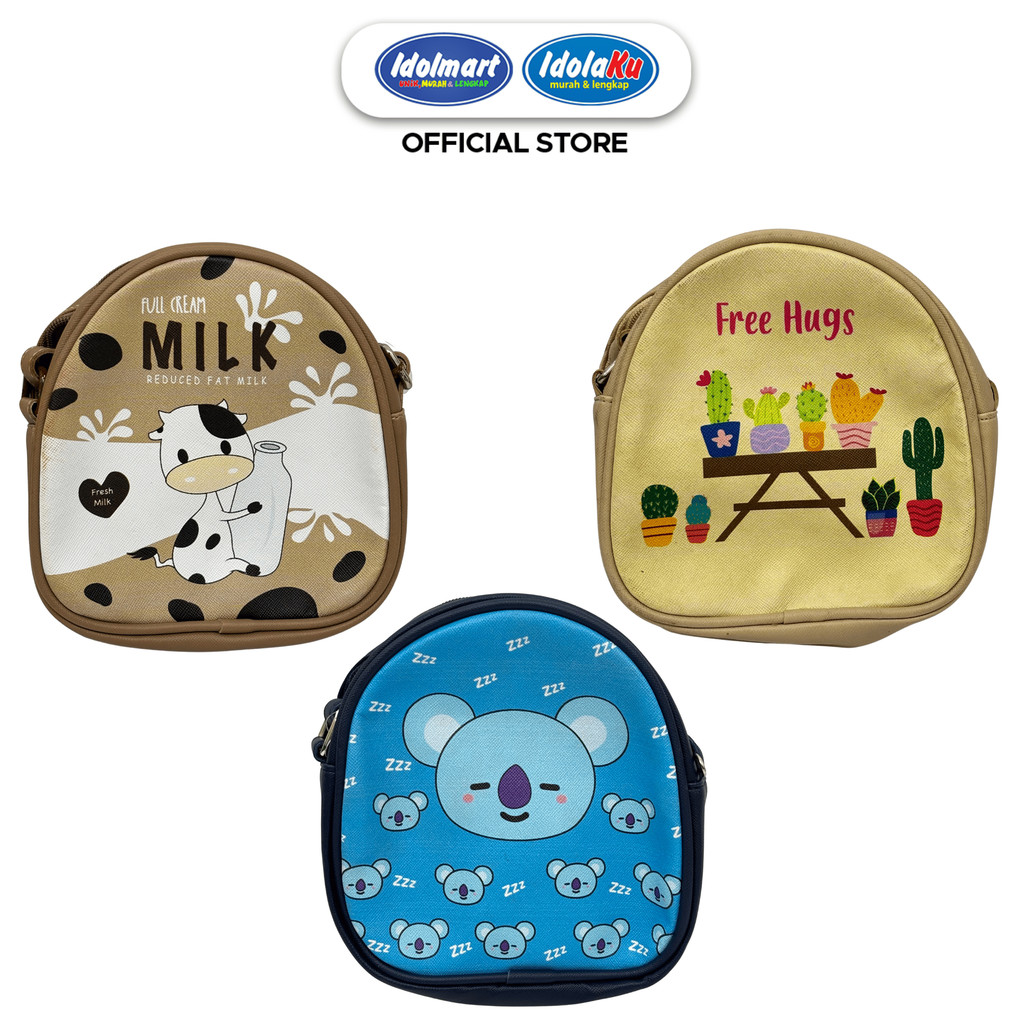 IDOLMART Tas Sling Bag Face Animal Tas Selempang Anak Karakter Lucu BANDUNG