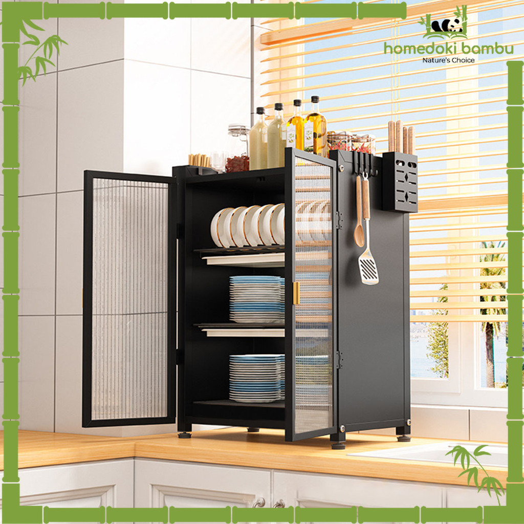 Homedoki Bambu-Homedoki Rak Piring/ Rak Cuci Piring/ Peralatan Dapur/ Rak Pengering/ Rak Dapur