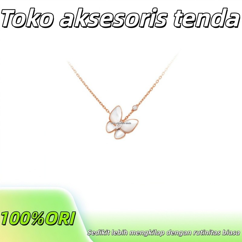 [100% Original] VCA Van Cleef & Arpels （18K / 750 emas ）Two Butterfly Pendant Necklace 18K Rose Gold