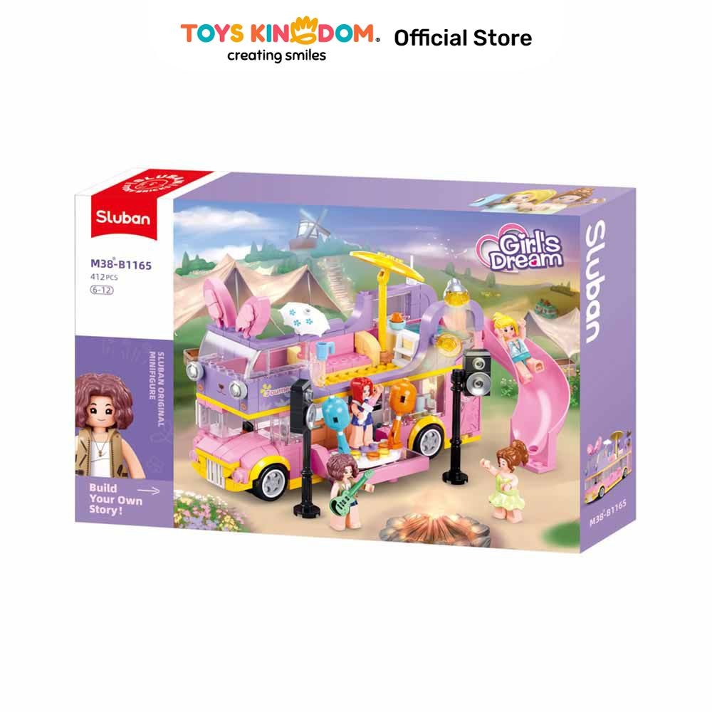 Toys Kingdom Sluban Set 412 Pcs Girls Dream Music Rv M38-B1165 - Pink/Ungu Kids Toy Toys Block Brick