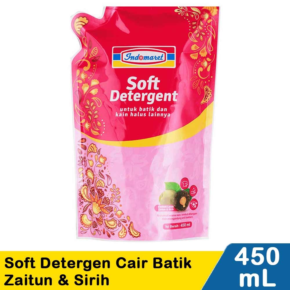 INDOMARET SOFT DETERGEN CAIR BATIK / ZAITUN & SIRIH 450mL