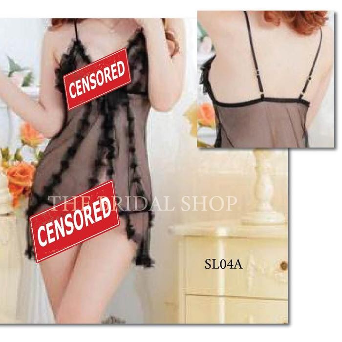 Sleep Wear Dress Woman Lingerie Transparan Rempel Detail SL04A