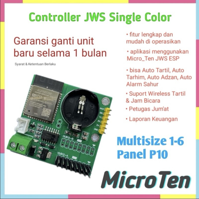 [ MicroTen ] Controller JWS Single Color 1-6 panel P10