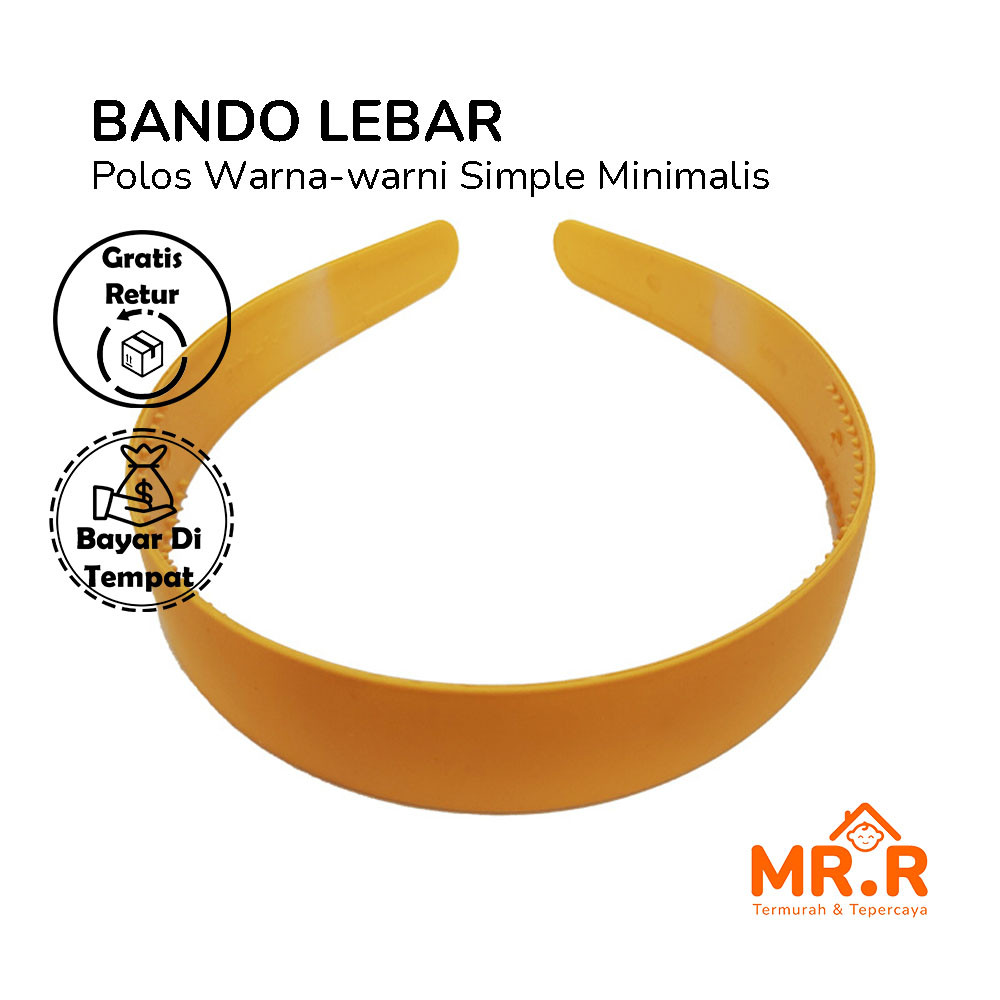 Bando Fashion Aksesoris Wanita Kekinian Bando Polos Bando Polos Lebar Simple Bando Rambut Warna Soli