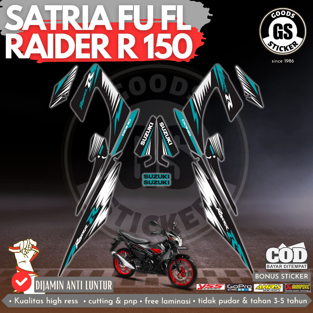 STRIPING VARIASI SATRIA FU FL STICKER STIKER RAIDER 150R FACELIFT GRAFIS