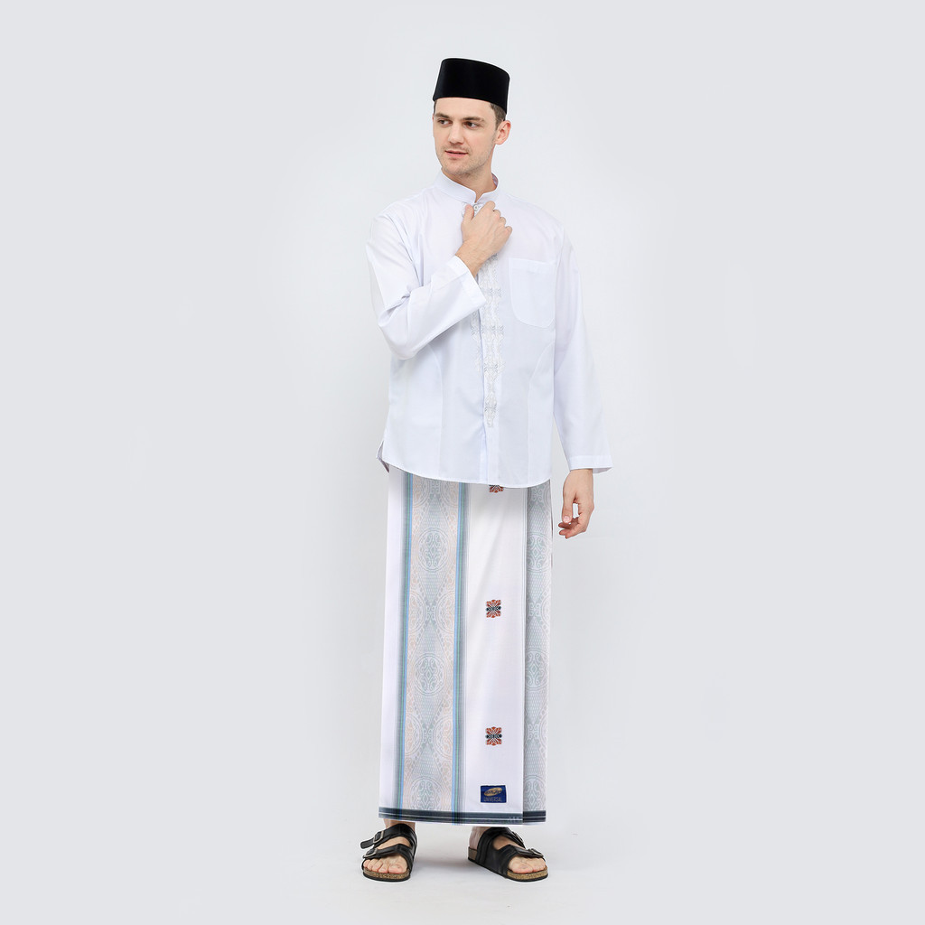 FERTUSHOP  Sarung ATLAS Universal 690 Jacquard Songket Putih Cream
