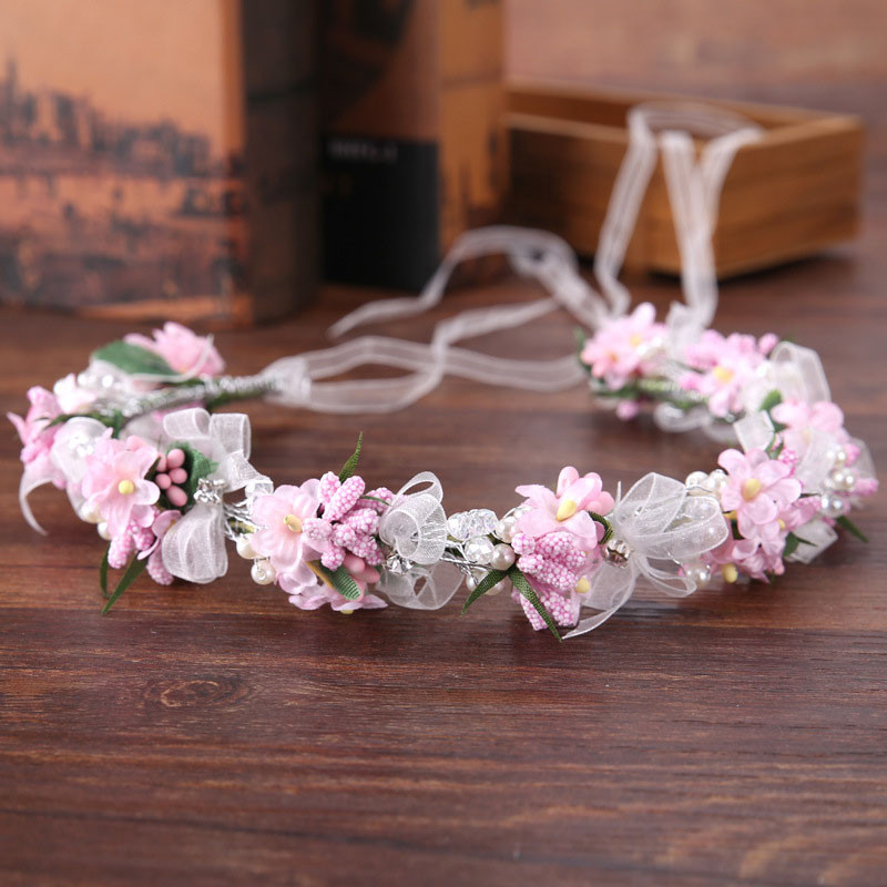 Colorful Crystal Wreath Flower Halo Pearl Bridal Floral Crown Hair Wreath Wedng Headpiece Mermaid Wr