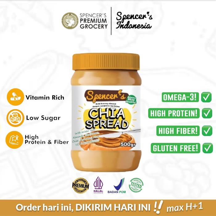 [MILIHO] Spencer's Chia Spread (500g) - Selai Sehat Rendah Gula Gluten Free