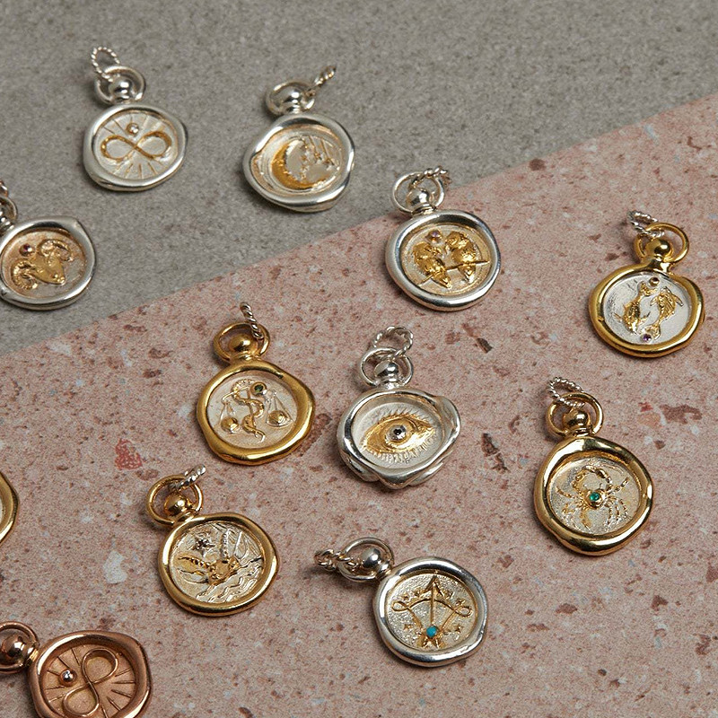 12 Constellation Necklace Geometric Round Seal Pent Necklace Uni Friendship Jewelry Fashion Gold Pla