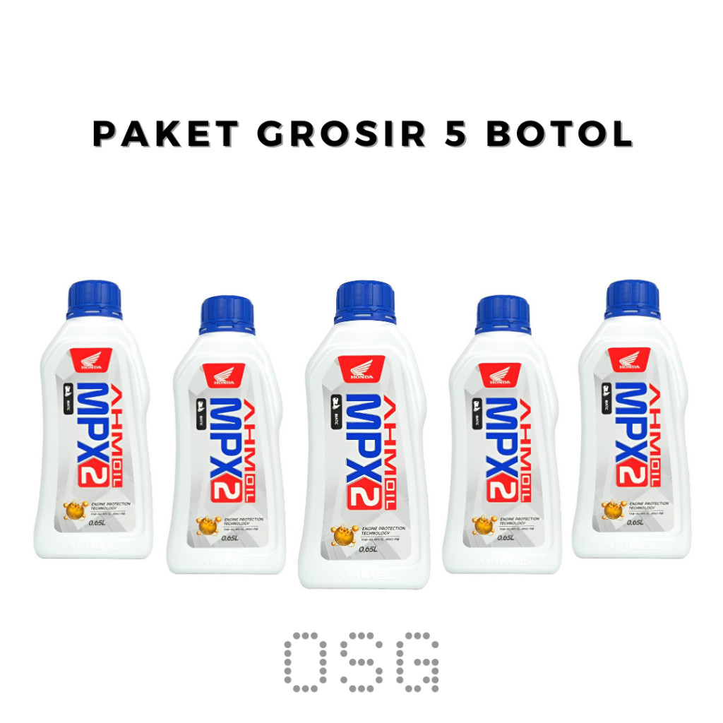 Paket Grosir 5 Botol Oli Mpx2 Matic Ahm Original 0.65 liter 10W-30 Kemasan Baru Beat Scoopy Genio