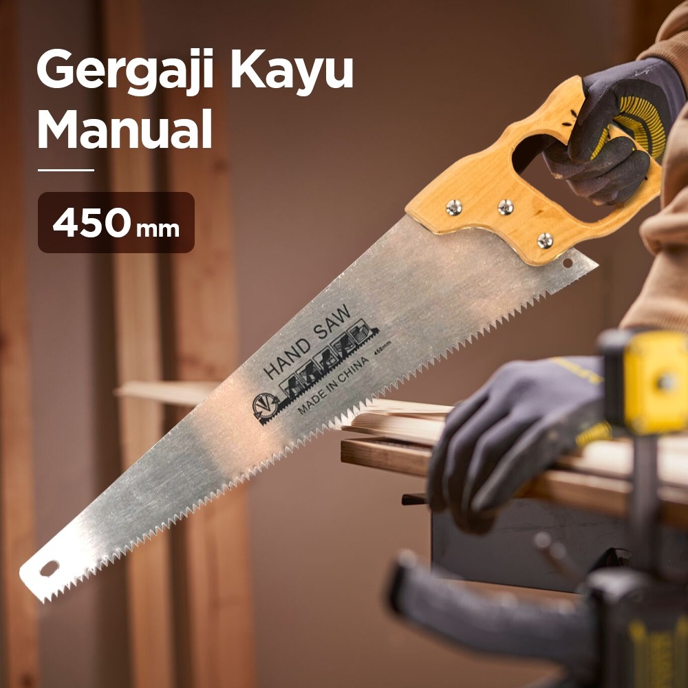 [ PROMO ] Gergaji Kayu Tangan Manual Hand Pulled Saw 450 mm 45cm Pemotong bambu kayu graji