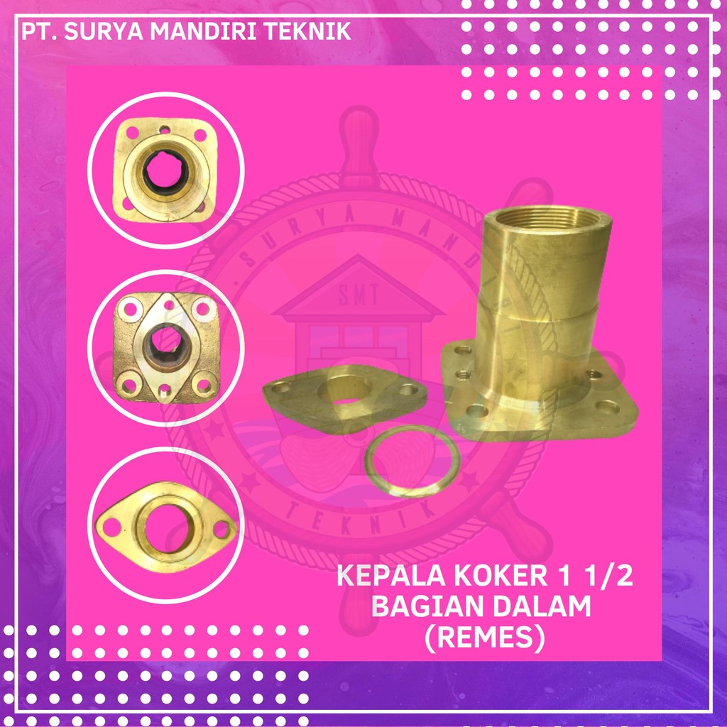 STANGTIF (KEPALA KOKER) 1 1/2" DALAM KUNINGAN (PIPA 60.5MM)
