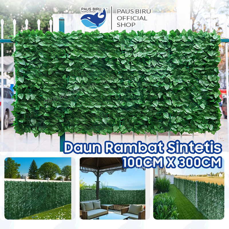 Paus Biru - Daun Rambat Sintetis Dekorasi Tanaman Hias Palsu 1x3M / 40cm x 60cm Tanaman Hias Plastik
