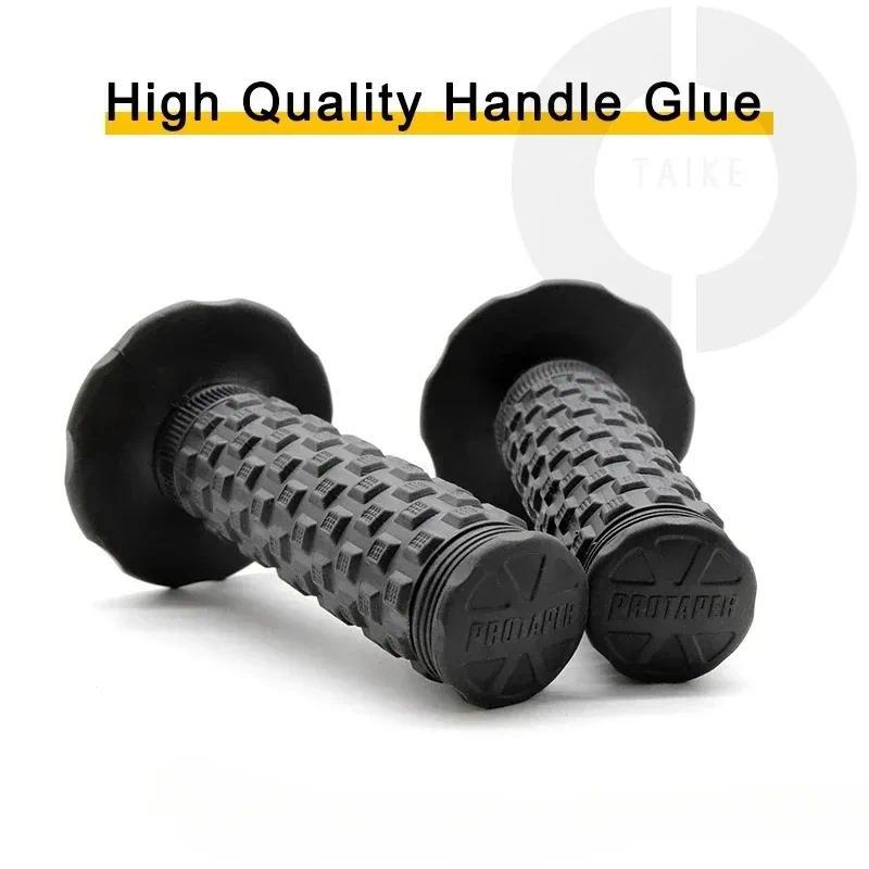 Sepasang Grip Stang Sepeda Karet Diameter 22mm untuk Stang 7/8" Sepeda Motor Trail, Grip Gas Bantala