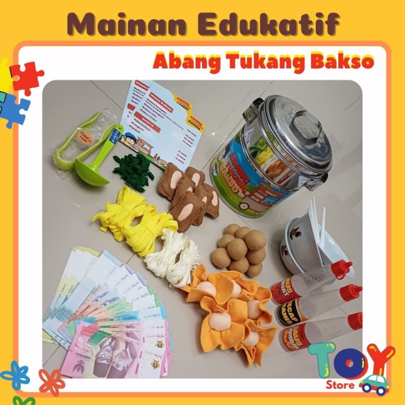 MAINAN ABANG TUKANG BAKSO / PRETEND PLAY / MAINAN BAKSO 1 SET LENGKAP