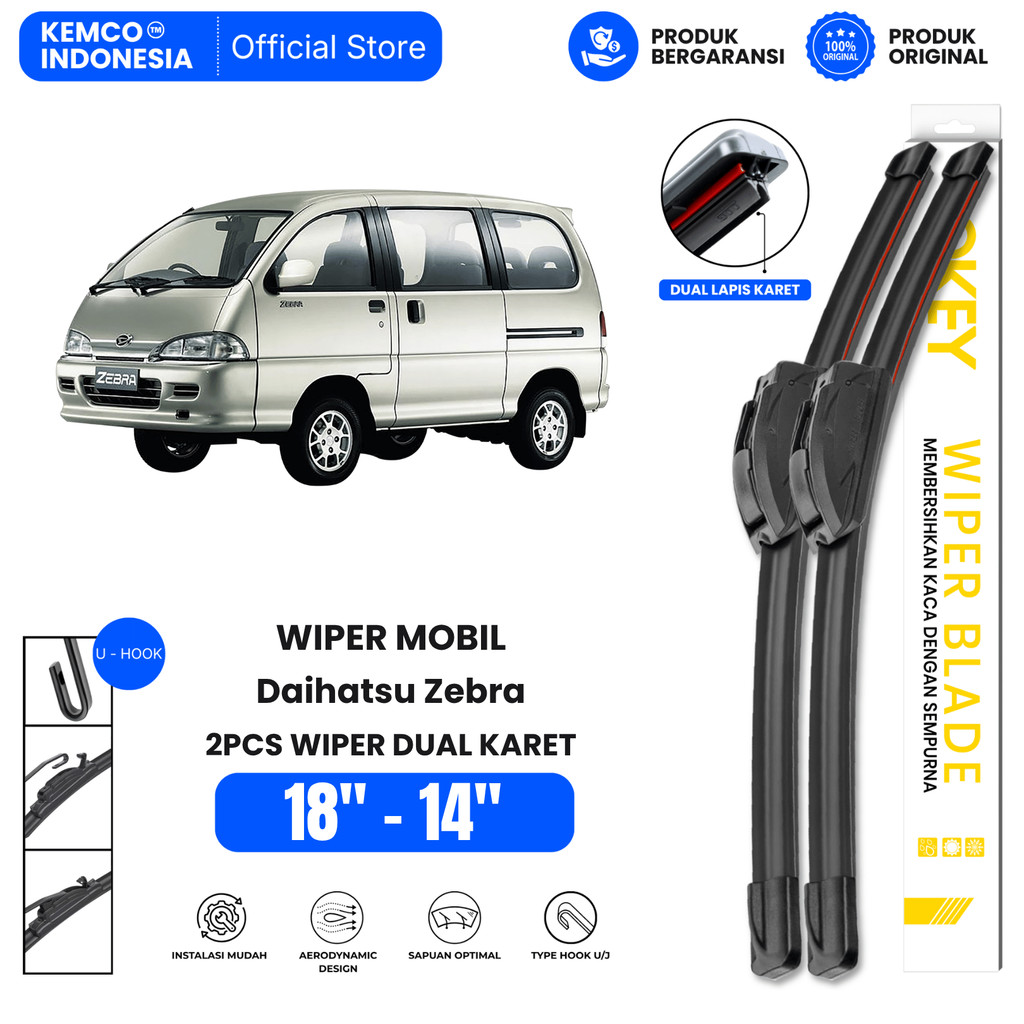 Wiper Daihatsu Zebra Dual Kaca Depan Mobil