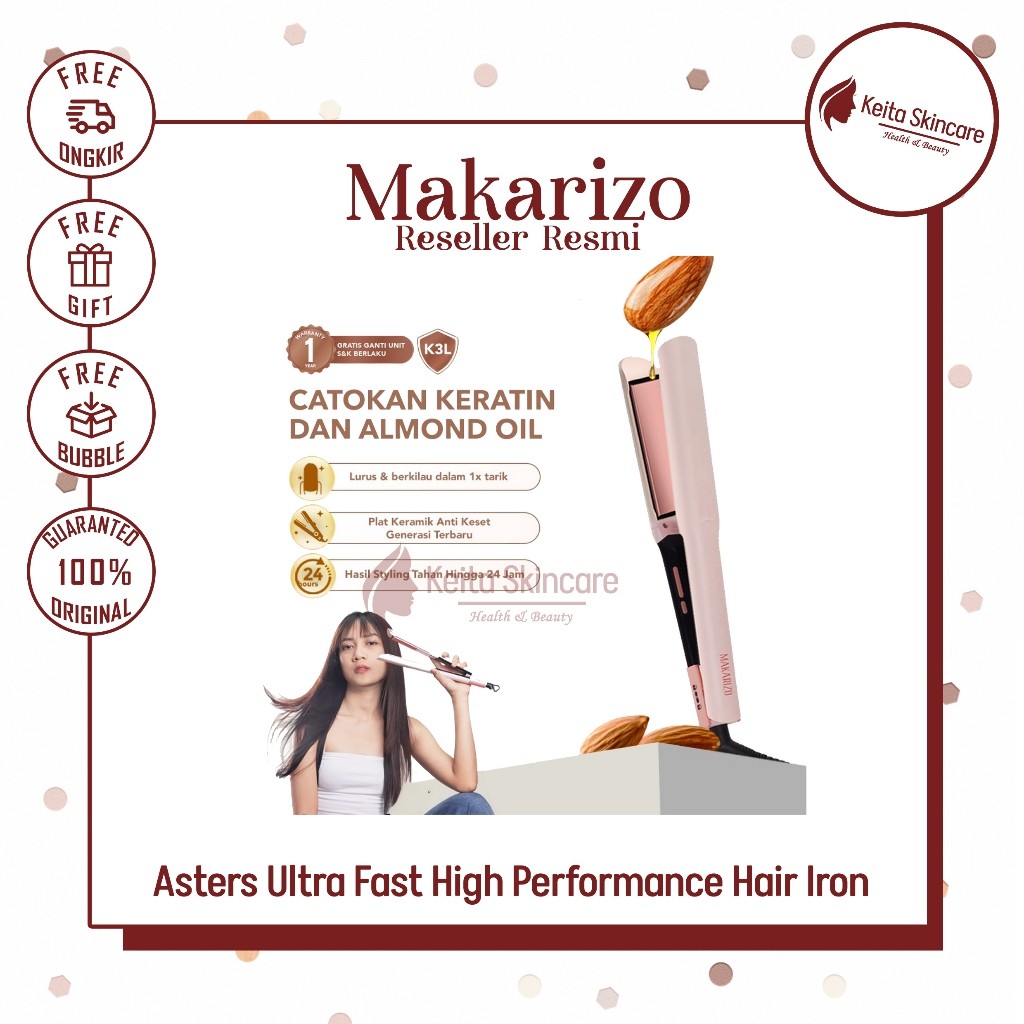 Makarizo Asters Ultra Fast High Performance Hair Iron - Catokan Keratin