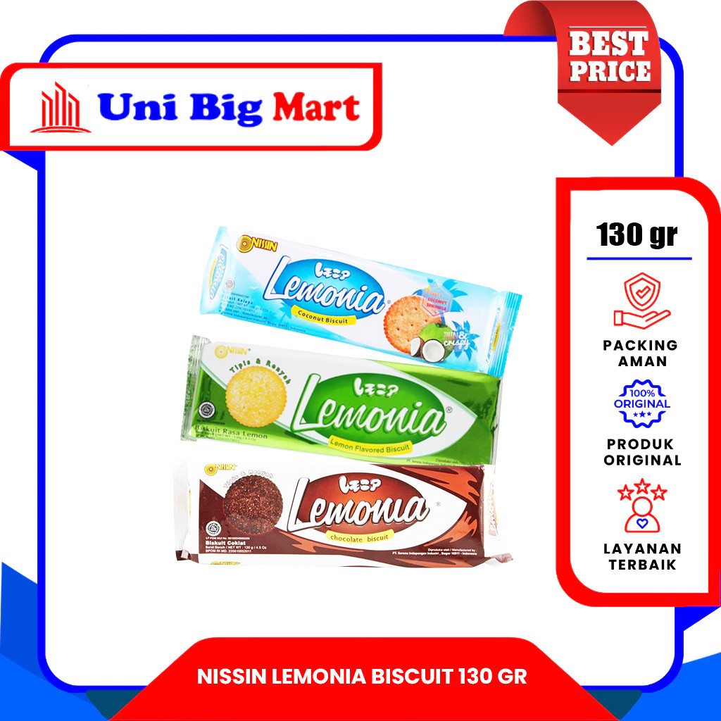 BISKUIT NISSIN LEMONIA CHOCOLATE - LEMON - COCONUT - 130 gr