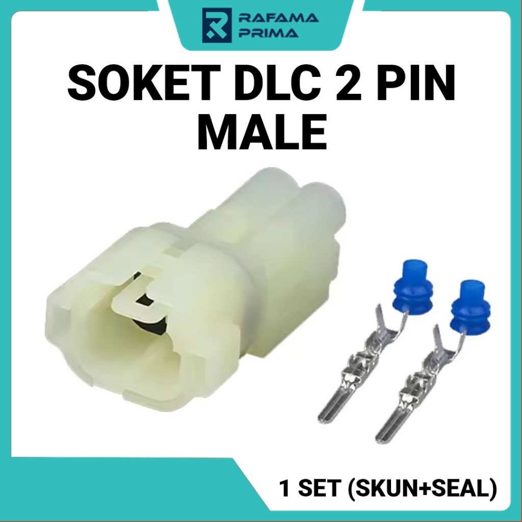 Soket DLC 2 Pin Male Putih 1 Set - Soket DLC Honda ADV PCX Waterproof