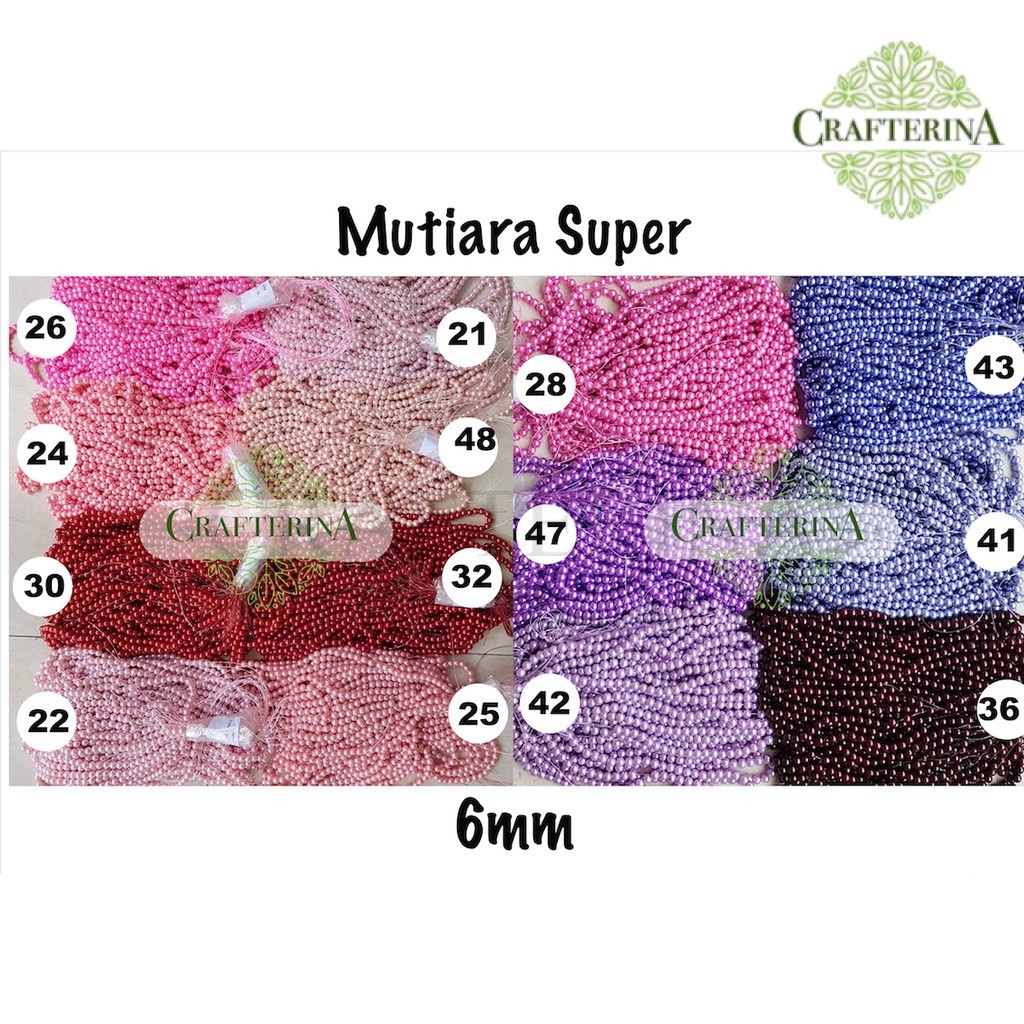 Mutiara Sintetis Berat 6mm Varian 2 / Mutiara Berat