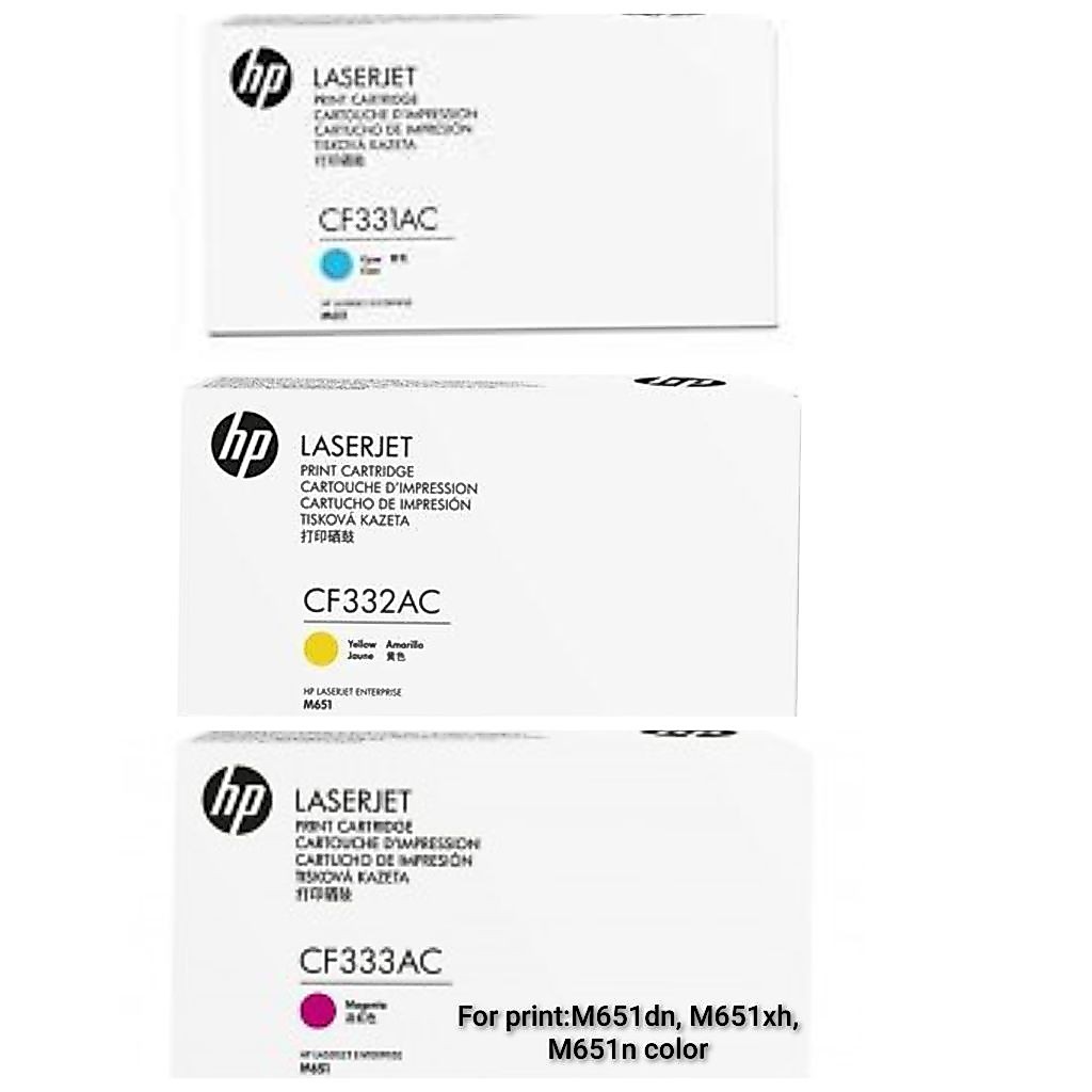 Toner cartridge laserjet HP CF331AC-CF333AC color for print:M651xh, M651dn, M651n original