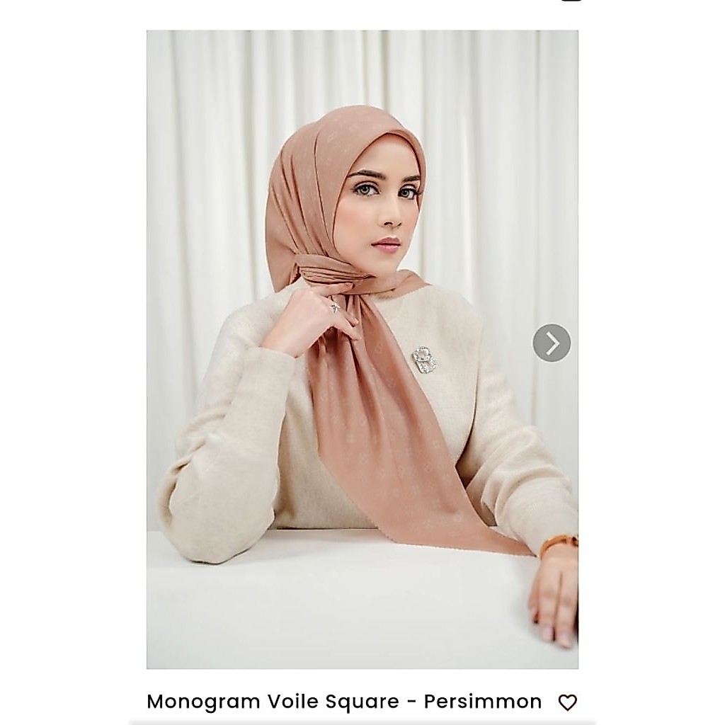 Buttonscarves - Monogram Voile Square - Persimmon