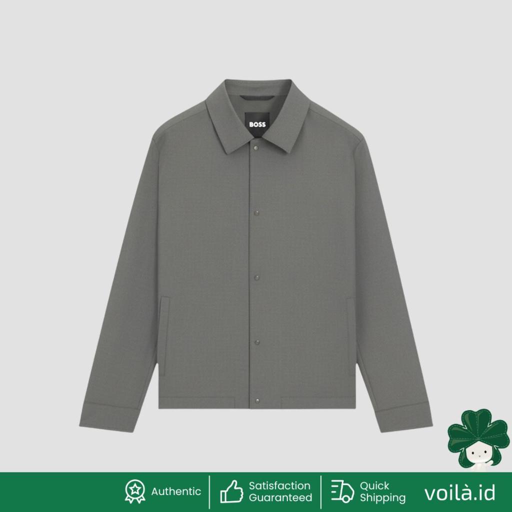 P Carper Coach Relaxed-fit Overshirt In Stretch Wool Blend Grey