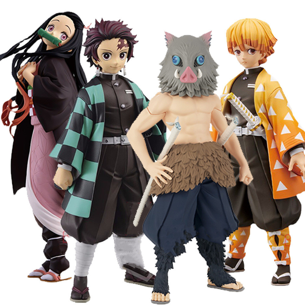 Figur Anime Demon Slayer - Koleksi PVC 24CM Dewasa - Tanjiro Nezuko Zenitsu Inosuke