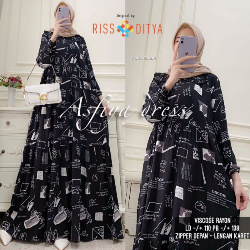Gamis Rayon Viscose Motif Ada JUMBO LD 120 PJ 140 Promo Harga Grosir Murah