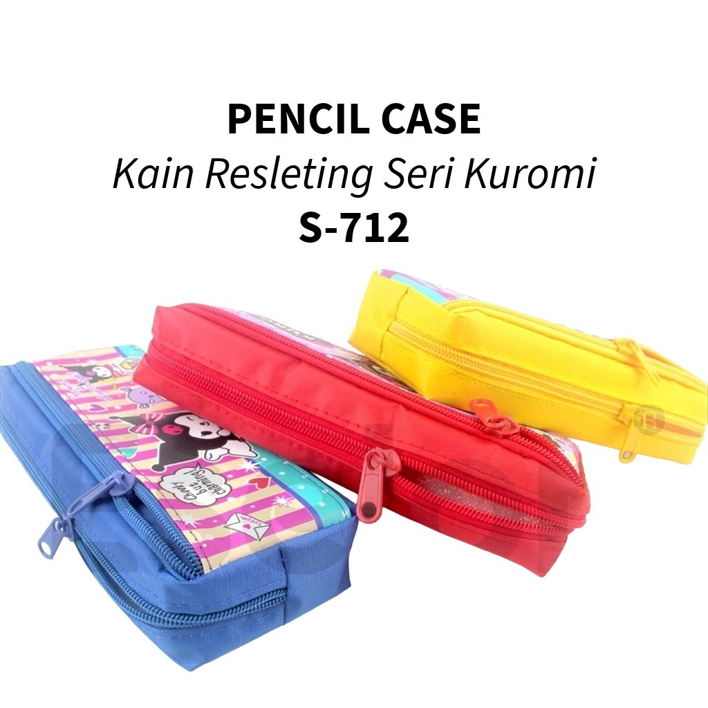 

♚Kotak Pensil Kain S-712 Tempat Pensil Kain KUROMI♚