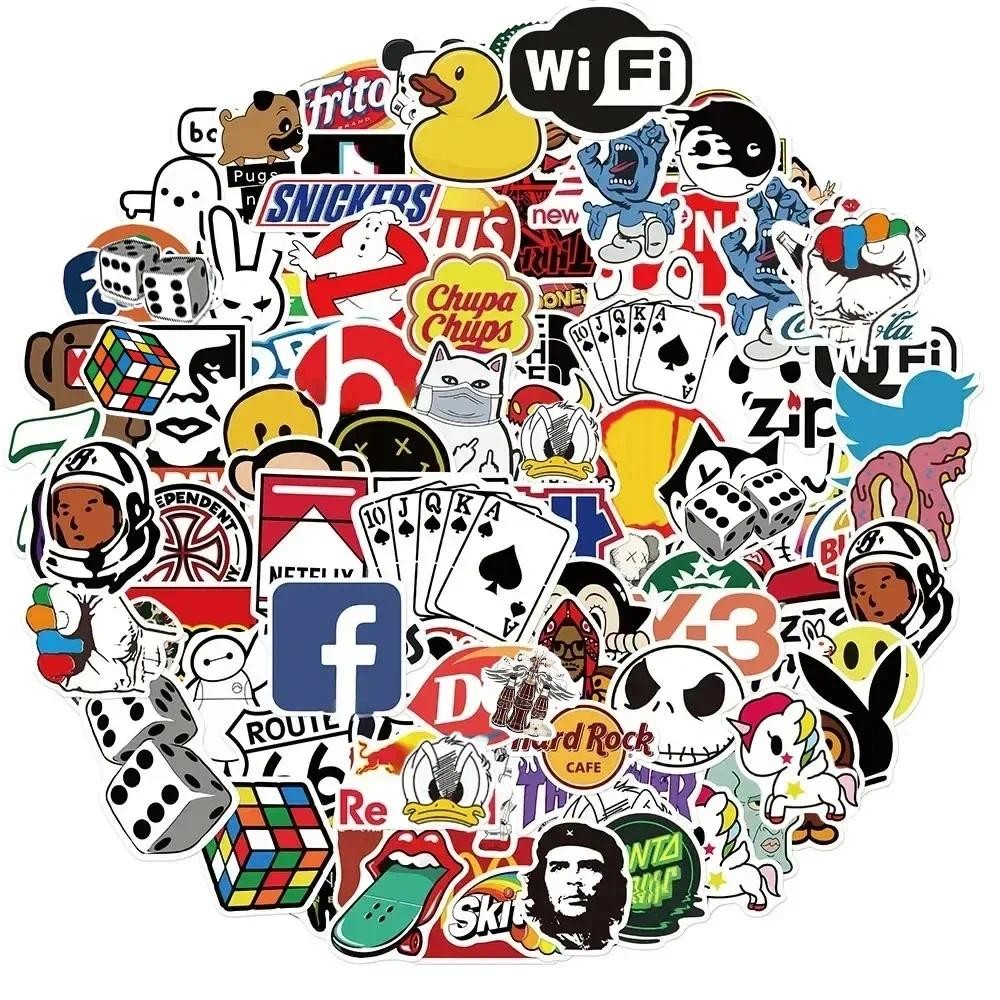 

10/53/106Pcs Cool Fashion Brand Logo Stickers DIY Skateboard Laptop Luggage Bike Motorcycle Phone Car Sticker Decals