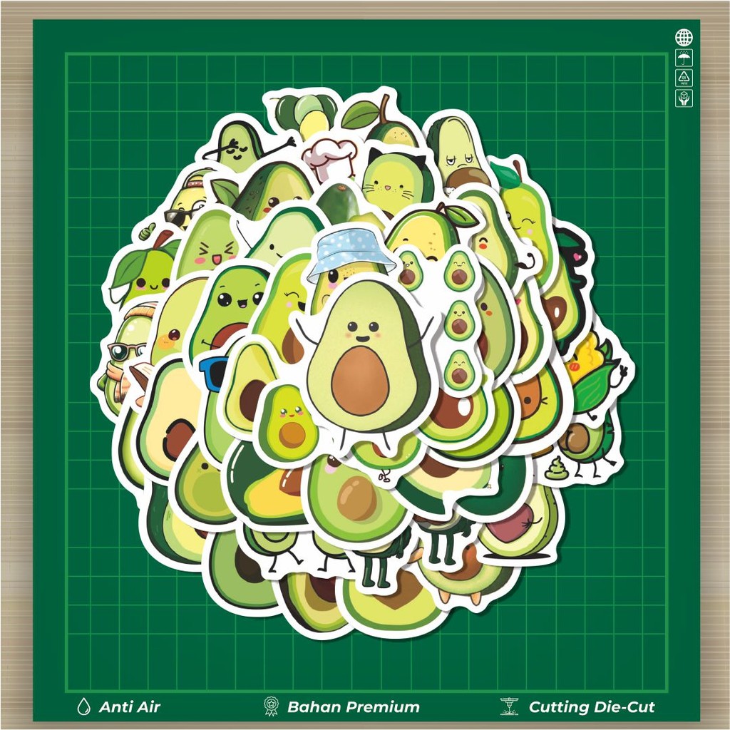 

HOT 50 PCS STIKER Stiker Buah Alpukat V1 Stiker Fashion Cars Decal Dingin Kartu Album Custom Vinyl Anti Air- Sticker Aesthetic Buku Journal Koper Casing HP Tablet Laptop Helm Motor Botol Minum