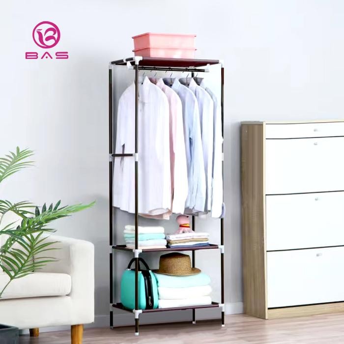 

BAS Stand hanger kotak serbaguna rak gantungan baju - HITAM