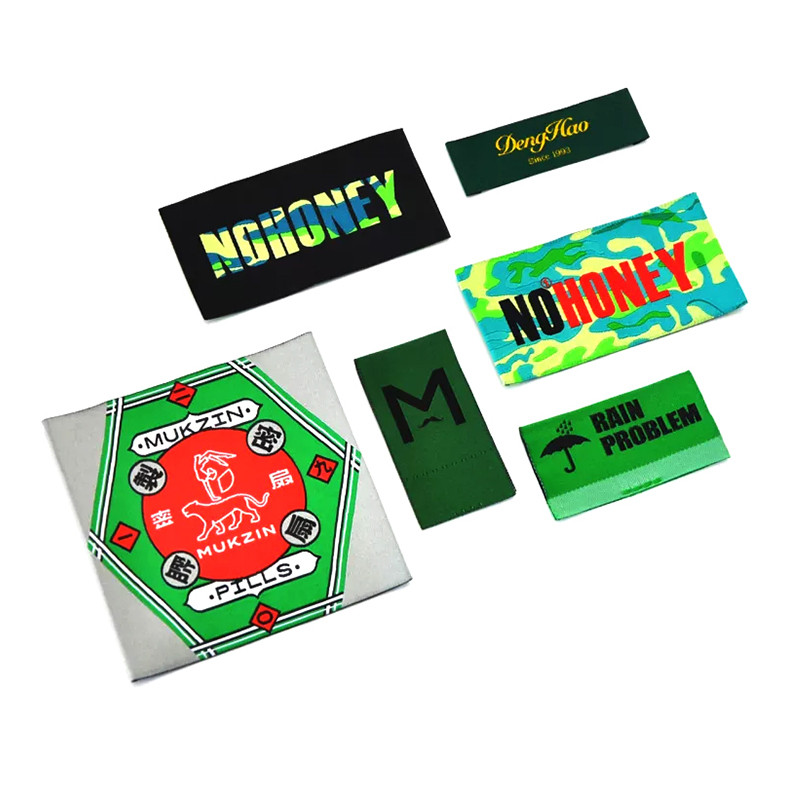 

Customized Garment Woven Labels Satin Woven Label Brand Logo Garment Labels For Clothing