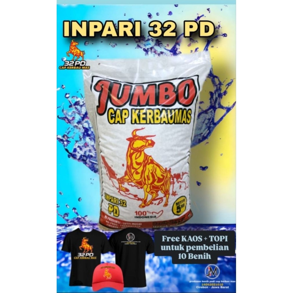 FRANCISS.ID BENIH / BIBIT PADI INPARI 32 PD JUMBO CAP KERBAU MAS