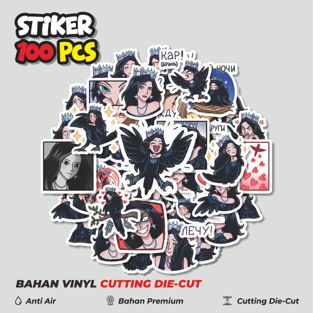 

Terbaru! 50 pcs Stiker Funny Karakter Crow Girl Sirin Dekorasi Lucu Kreatif untuk Notebook, Skateboard, HP